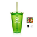 16 Oz. Double Wall Tumbler Cup with Chewing Gum - Green